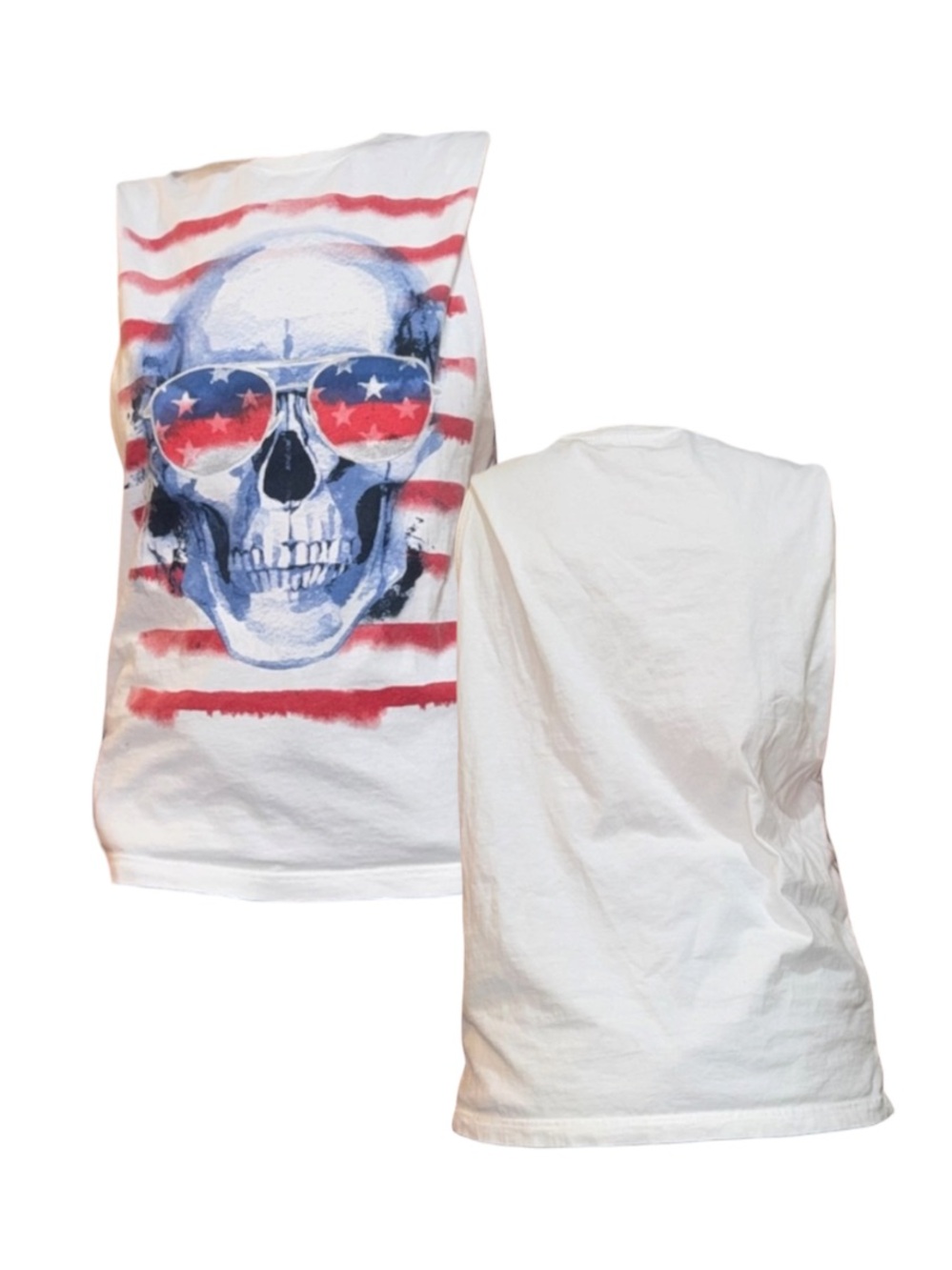 Skull American Flag Muscle Tee